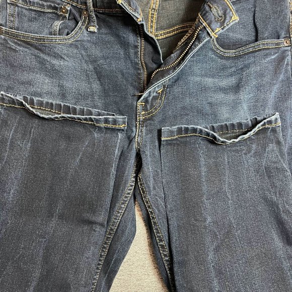 Levi's 511 Jeans Men 32 Blue Dark Wash Straight Leg Slim Fit Mid Rise Denim - Picture 15 of 16